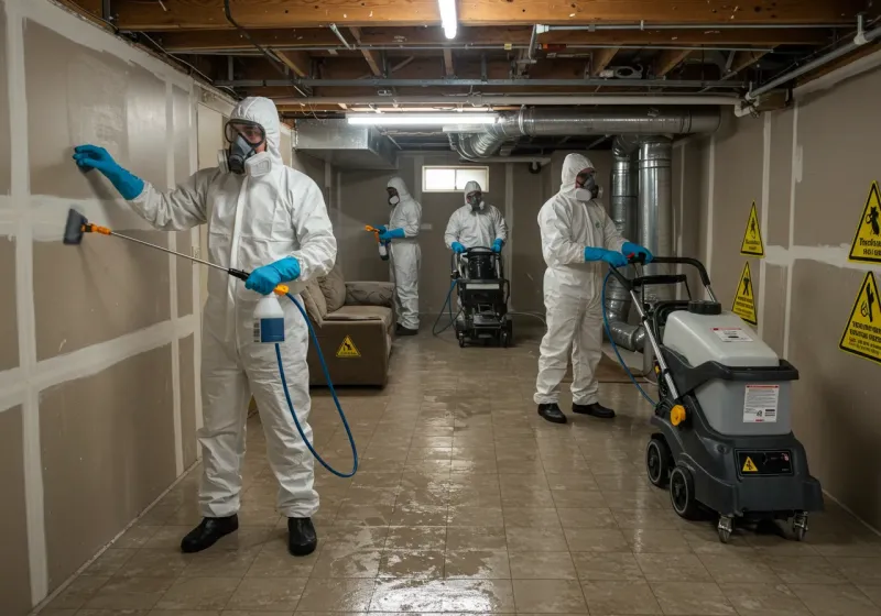 Basement Moisture Removal and Structural Drying process in Lewis and Clark County, MT